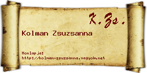 Kolman Zsuzsanna névjegykártya